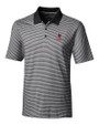 Louisville Cardinals Alumni Cutter & Buck Forge Tonal Stripe Stretch Mens Polo Black Mannequin