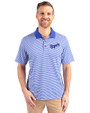 Kansas City Royals Cooperstown Cutter & Buck Forge Tonal Stripe Stretch Mens Polo Chelan Blue Front
