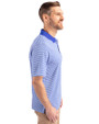 Milwaukee Brewers Cooperstown Cutter & Buck Forge Tonal Stripe Stretch Mens Polo Chelan Blue Side