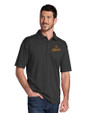 Houston Astros Cooperstown Cutter & Buck Genre Textured Solid Mens Polo Black Front