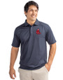 Boston Red Sox Cooperstown Cutter & Buck Genre Textured Solid Mens Polo Navy Blue Front