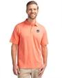 Auburn Tigers Alumni Cutter & Buck Forge Heathered Stretch Mens Polo College Orange Heather Front