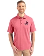St. Louis Cardinals Cooperstown Cutter & Buck Forge Heathered Stretch Mens Polo Cardinal Red Heather Front