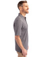 Cleveland Indians Cooperstown Cutter & Buck Forge Heathered Stretch Mens Polo Charcoal Heather Side