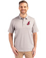 Cleveland Indians Cooperstown Cutter & Buck Forge Heathered Stretch Mens Polo Polished Heather Front