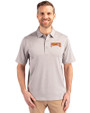 Pittsburgh Pirates Cooperstown Cutter & Buck Forge Heathered Stretch Mens Polo Polished Heather Front