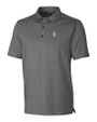 Chicago Cubs Cooperstown Cutter & Buck Forge Heathered Stretch Mens Polo Charcoal Heather Mannequin