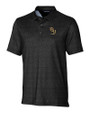 Florida State Seminoles Alumni Cutter & Buck Pike Micro Floral Print Stretch Mens Polo Black Mannequin