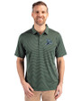 Tampa Bay Rays Cooperstown Cutter & Buck Forge Pencil Stripe Stretch Mens Polo Hunter Green Front