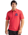 Toronto Blue Jays Cooperstown Cutter & Buck Forge Pencil Stripe Stretch Mens Polo Red Front