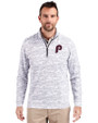 Philadelphia Phillies Cooperstown Cutter & Buck Traverse Stretch Eco Camo Print Quarter Zip Mens Pullover Charcoal Front