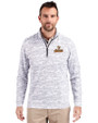Houston Astros Cooperstown Cutter & Buck Traverse Stretch Eco Camo Print Quarter Zip Mens Pullover Charcoal Front