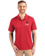 Louisville Cardinals Alumni Cutter & Buck Prospect Eco Textured Stretch Recycled Mens Short Sleeve Polo Red Front