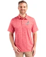 Los Angeles Dodgers Cooperstown Cutter & Buck Pike Constellation Print Stretch Mens Polo Red Front