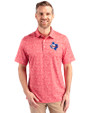 Texas Rangers Cooperstown Cutter & Buck Pike Constellation Print Stretch Mens Polo Red Front
