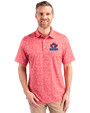 Toronto Blue Jays Cooperstown Cutter & Buck Pike Constellation Print Stretch Mens Polo Red Front