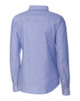 Kansas Jayhawks Alumni Cutter & Buck Stretch Oxford Womens Long Sleeve Dress Shirt French Blue Mannequin Back