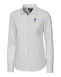 Kansas Jayhawks Alumni Cutter & Buck Stretch Oxford Womens Long Sleeve Dress Shirt White Mannequin