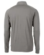 Kansas Jayhawks Alumni Cutter & Buck Adapt Eco Knit Stretch Recycled Mens Quarter Zip Pullover Elemental Grey Mannequin Back