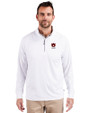 Auburn Tigers Alumni Cutter & Buck Adapt Eco Knit Stretch Recycled Mens Quarter Zip Pullover White Front