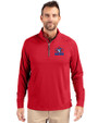 Toronto Blue Jays Cooperstown Cutter & Buck Adapt Eco Knit Stretch Recycled Mens Quarter Zip Pullover Red Front
