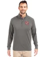 Washington Nationals Cooperstown Cutter & Buck Adapt Eco Knit Stretch Recycled Mens Quarter Zip Pullover Elemental Grey Front