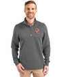 Washington Nationals Cooperstown Cutter & Buck Traverse Stretch Eco Quarter Zip Mens Pullover Elemental Grey Front