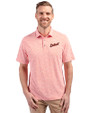 Detroit Tigers Cooperstown Cutter & Buck Virtue Eco Pique Botanical Print Recycled Mens Polo College Orange Front