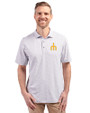 Seattle Mariners Cooperstown Cutter & Buck Virtue Eco Pique Botanical Print Recycled Mens Polo Polished Medium Gray Front