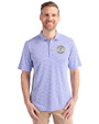 Milwaukee Brewers Cooperstown Cutter & Buck Virtue Eco Pique Botanical Print Recycled Mens Polo Chelan Blue Front