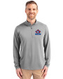 Toronto Blue Jays Cooperstown Cutter & Buck Virtue Eco Pique Recycled Quarter Zip Mens Pullover Polished Medium Gray Front