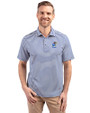 Kansas Jayhawks Alumni Cutter & Buck Virtue Eco Pique Stripe Recycled Mens Polo Tour Blue Front