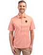 Auburn Tigers Alumni Cutter & Buck Virtue Eco Pique Stripe Recycled Mens Polo College Orange Front