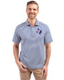 Texas Rangers Cooperstown Cutter & Buck Virtue Eco Pique Stripe Recycled Mens Polo Tour Blue Front
