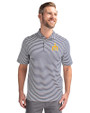 Seattle Mariners Cooperstown Cutter & Buck Virtue Eco Pique Stripe Recycled Mens Polo Navy Blue Front