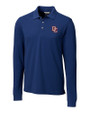 Washington Nationals Cooperstown Cutter & Buck Advantage Eco Tri-Blend Pique Mens Long Sleeve Polo Indigo Mannequin