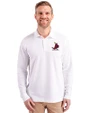 St. Louis Cardinals Cooperstown Cutter & Buck Advantage Eco Tri-Blend Pique Mens Long Sleeve Polo White Front
