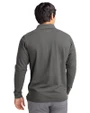 Pittsburgh Pirates Cooperstown Cutter & Buck Advantage Eco Tri-Blend Pique Mens Long Sleeve Polo Elemental Grey Back