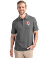 New York Yankees Cooperstown Cutter & Buck Advantage Eco Tri-Blend Pique Mens Polo Elemental Grey Front