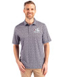 Chicago White Sox Cooperstown Cutter & Buck Pike Magnolia Print Stretch Mens Polo Black/Polished Front