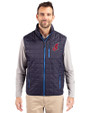 Cleveland Indians Cooperstown Cutter & Buck Rainier PrimaLoft® Mens Eco Insulated Full Zip Puffer Vest Dark Navy Front