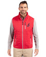Cleveland Indians Cooperstown Cutter & Buck Rainier PrimaLoft® Mens Eco Insulated Full Zip Puffer Vest Red Front
