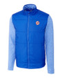 New York Yankees Cooperstown Cutter & Buck Stealth Recycled Hybrid Quilted Mens Windbreaker Jacket Chelan Blue Mannequin