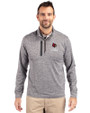 Louisville Cardinals Alumni Cutter & Buck Stealth Heathered Quarter Zip Mens Pullover Elemental Grey Front
