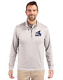 Chicago White Sox Cooperstown Cutter & Buck Stealth Heathered Quarter Zip Mens Pullover Polished Medium Gray Front