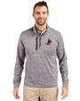 St. Louis Cardinals Cooperstown Cutter & Buck Stealth Heathered Quarter Zip Mens Pullover Elemental Grey Front