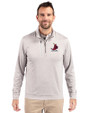 St. Louis Cardinals Cooperstown Cutter & Buck Stealth Heathered Quarter Zip Mens Pullover Polished Medium Gray Front