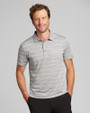 Cutter & Buck Forge Polo Heather Stripe Tailored fit Polished Medium Gray Front