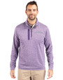 Colorado Rockies Cooperstown Cutter & Buck Stealth Heathered Quarter Zip Mens Pullover College Purple Front