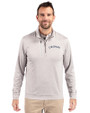 Colorado Rockies Cooperstown Cutter & Buck Stealth Heathered Quarter Zip Mens Pullover Polished Medium Gray Front